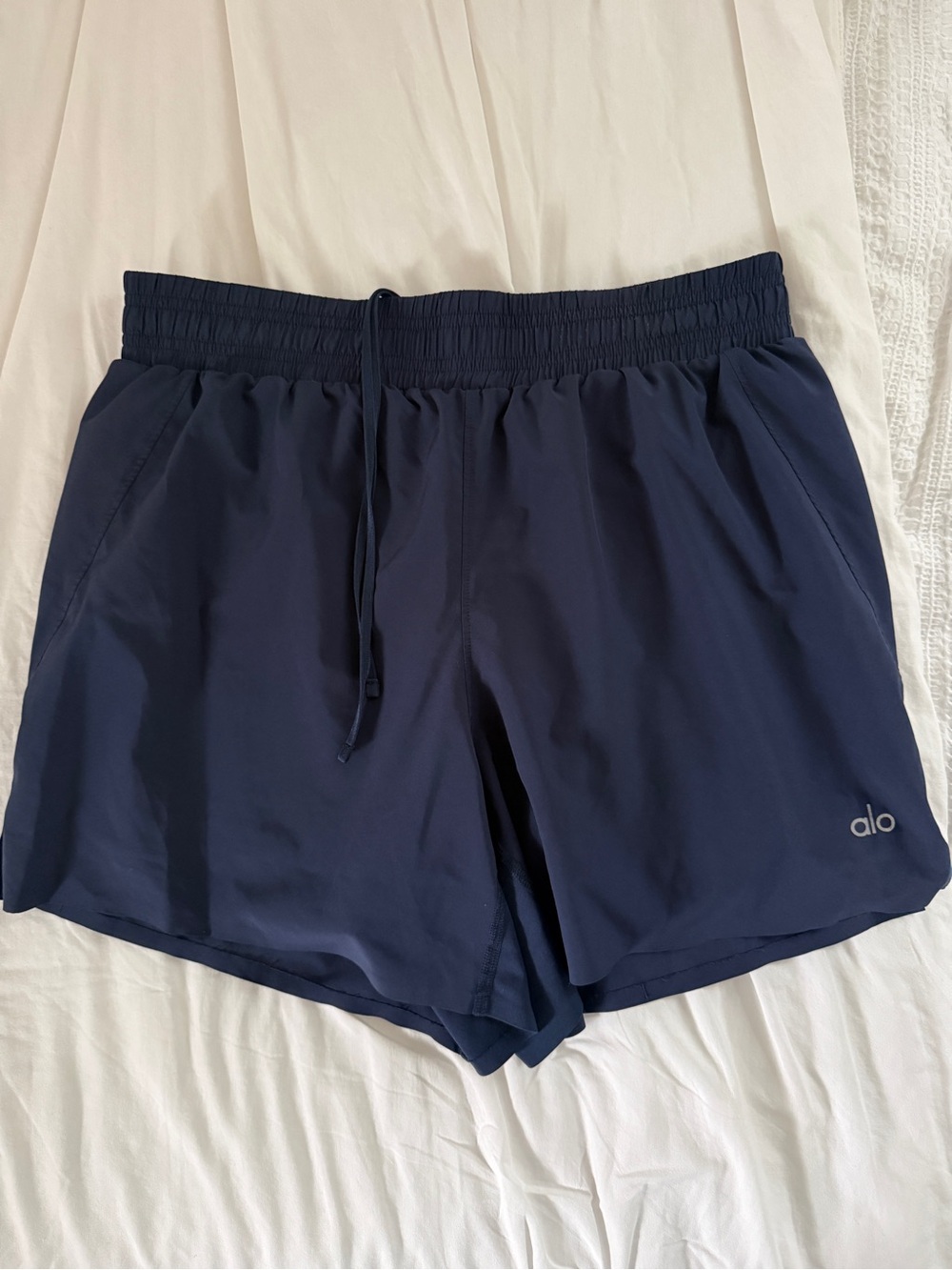 ALO Yoga Navy Blue Athletic Drawstring Shorts